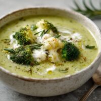Broccoli-Cauliflower Soep met Rozemarijn