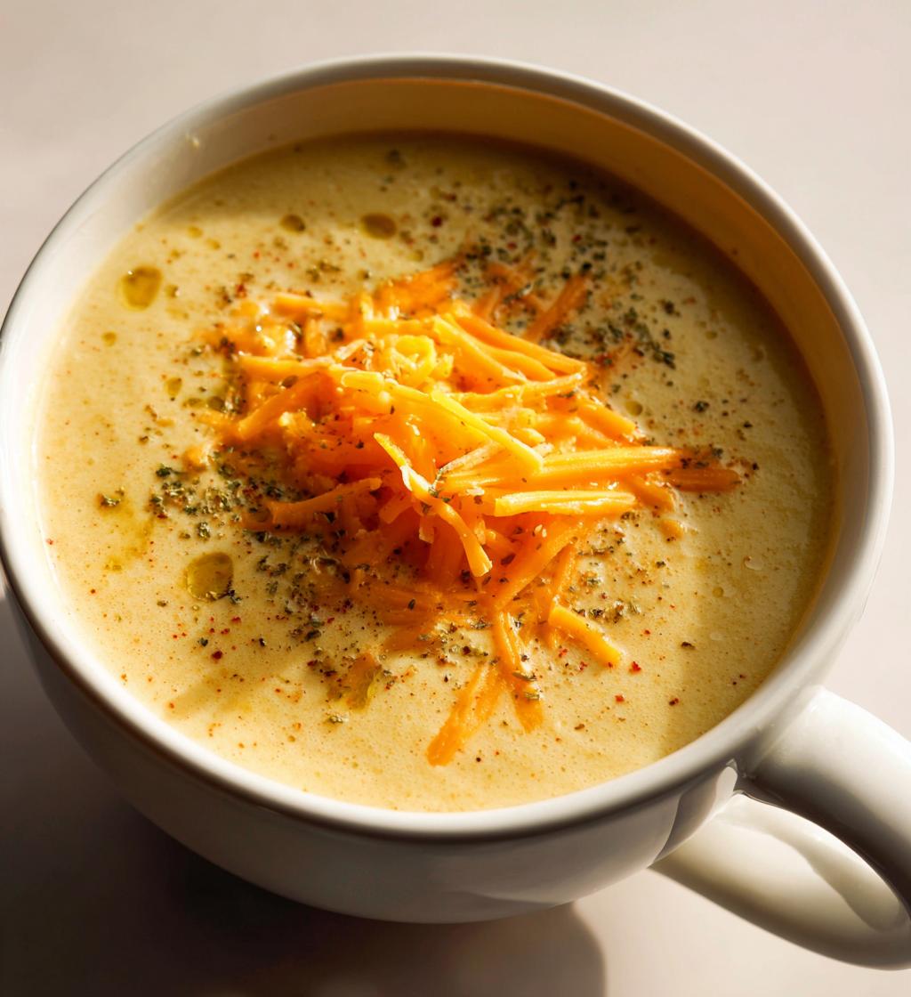 cauliflower soup with cheddar and garlic