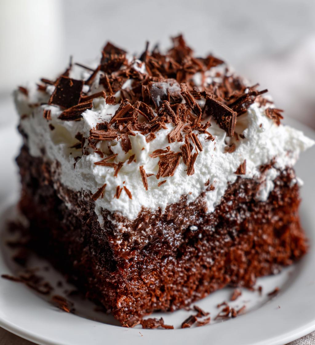 chocolate poke cake - detail 1