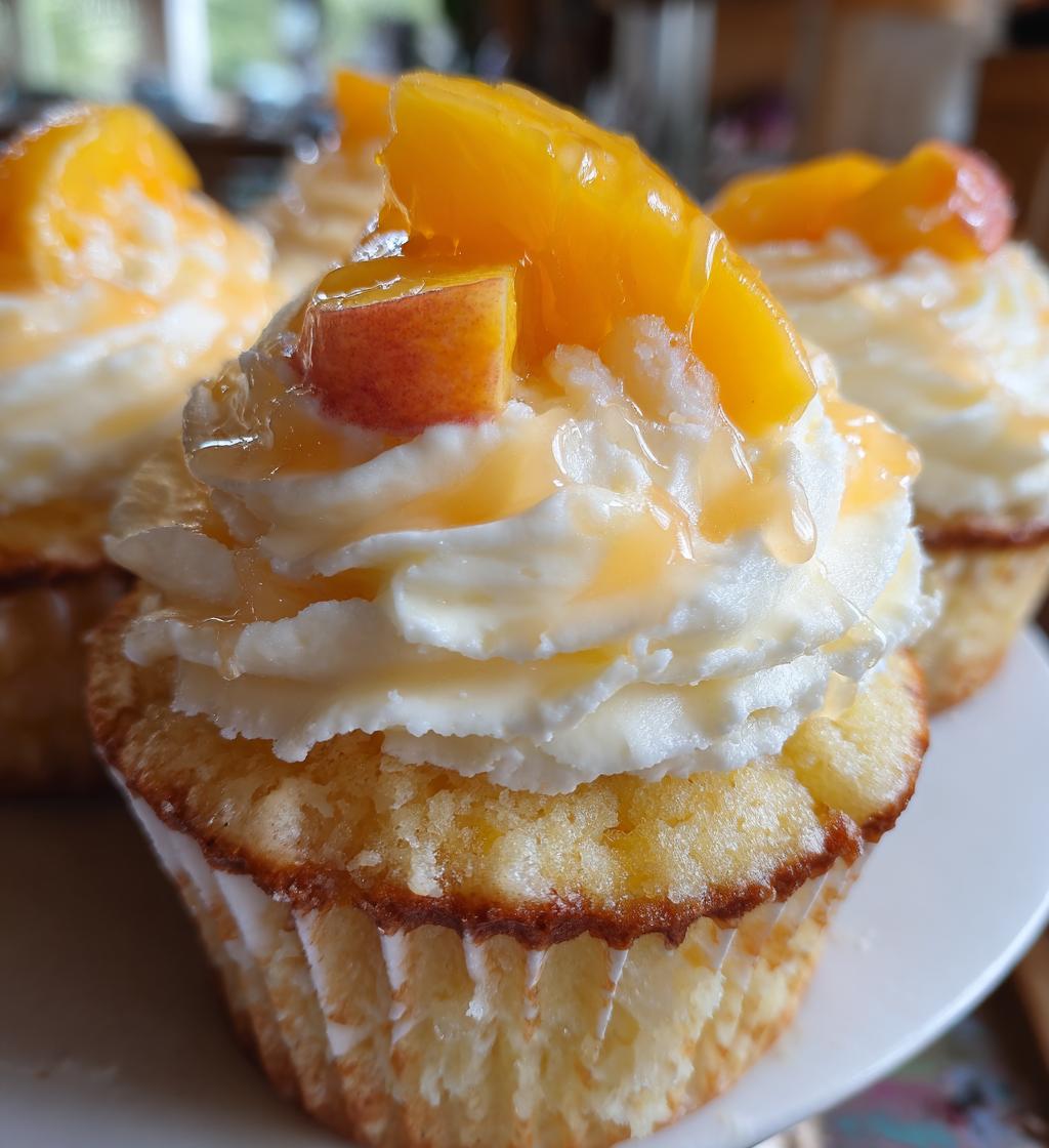 honey peach cream cheese cupcakes
