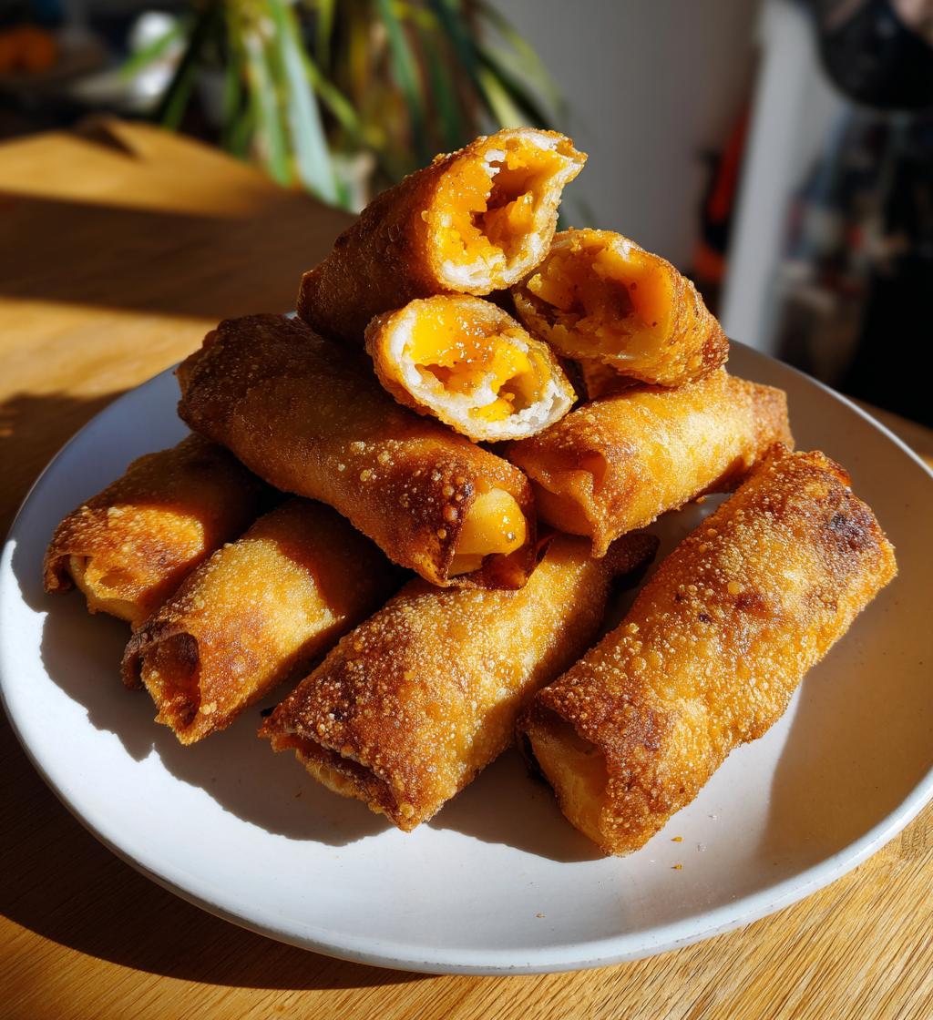 peach cobbler egg rolls