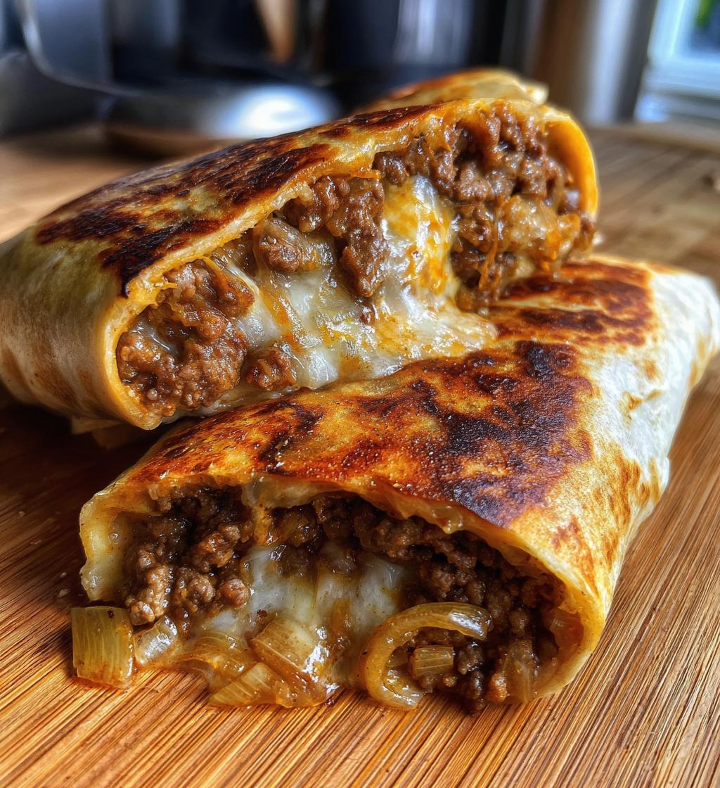 sloppy joe grilled burritos