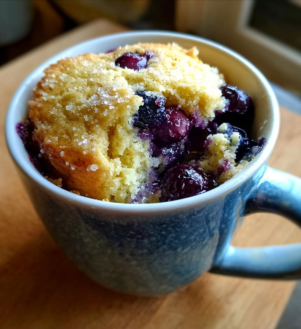 blueberry muffin in a mug