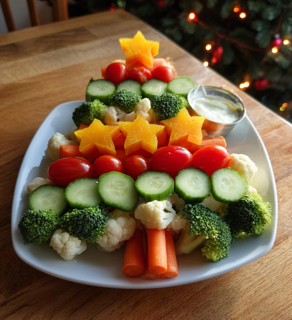 christmas tree veggie tray