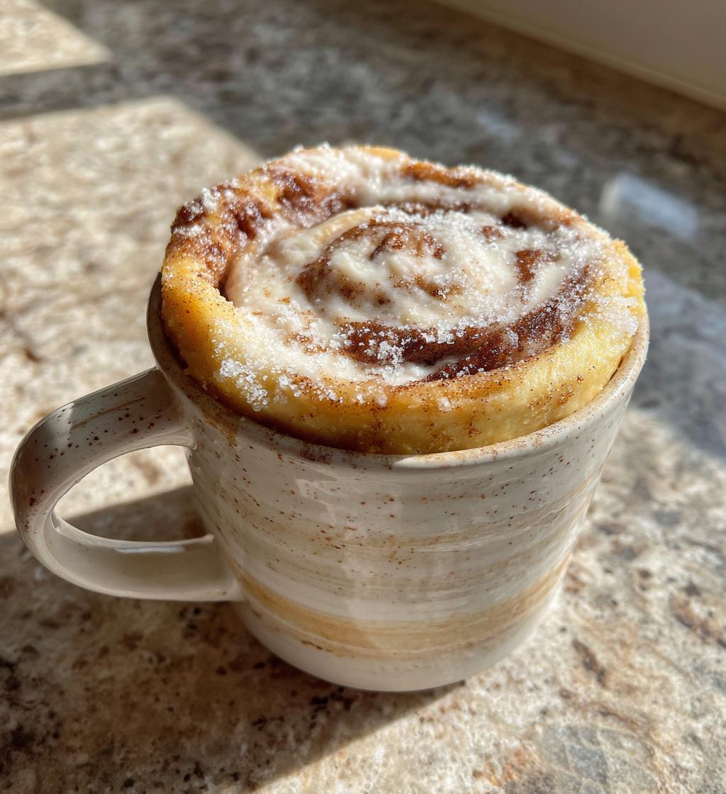 cinnamon roll in a mug