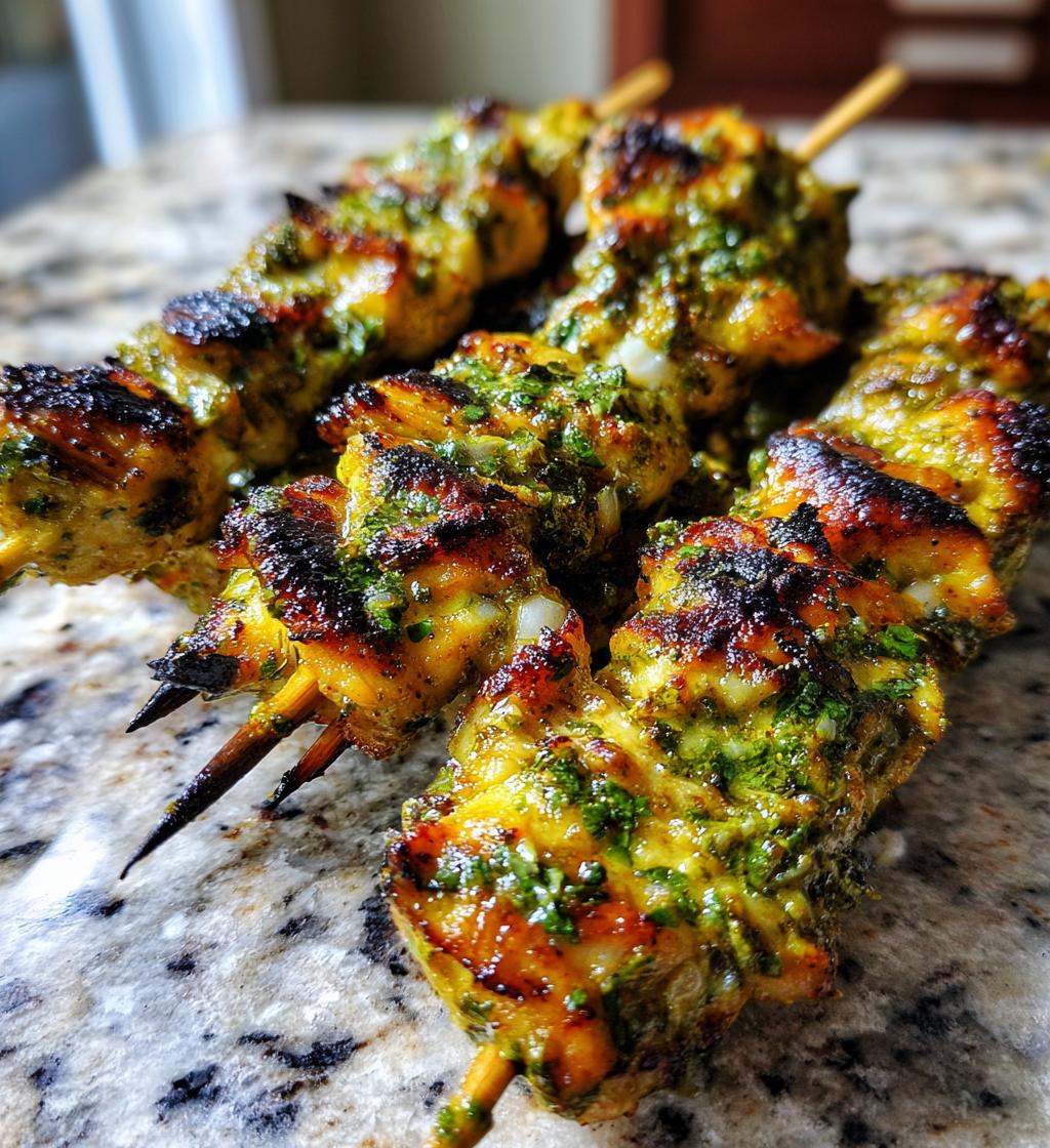 green curry chicken skewers