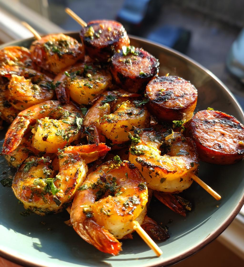 grilled shrimp and sausage