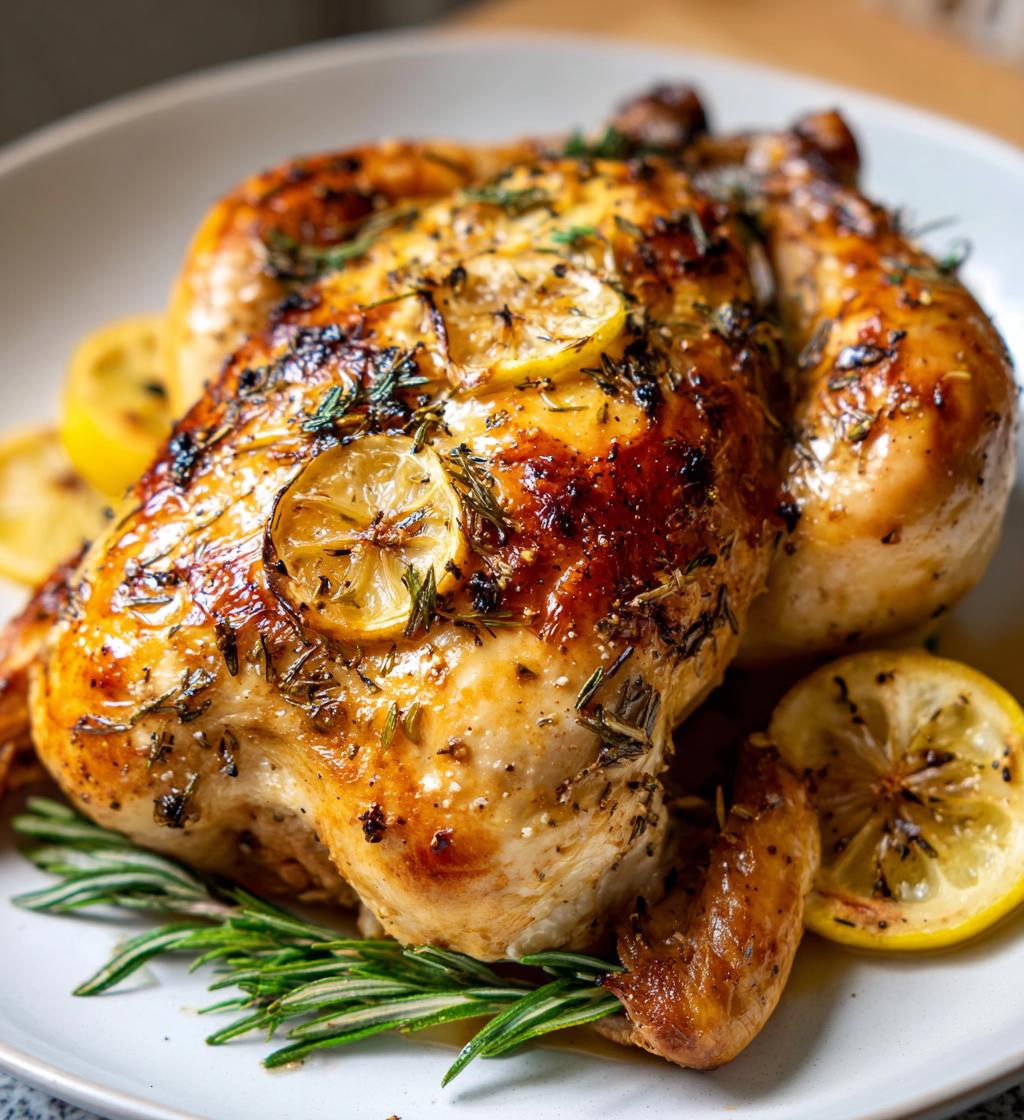 lemon herb roasted whole chicken