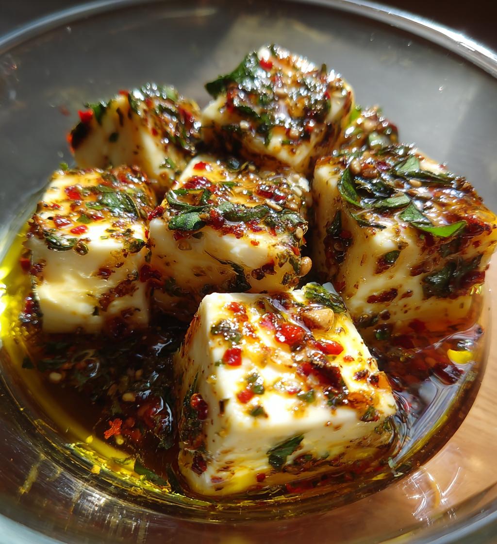 marinated cheese