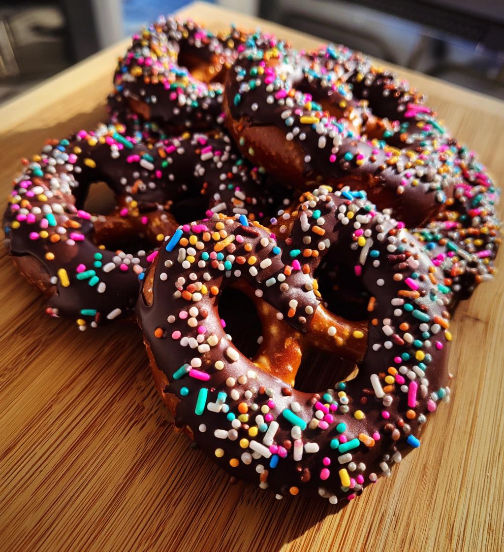 new years chocolate covered pretzels