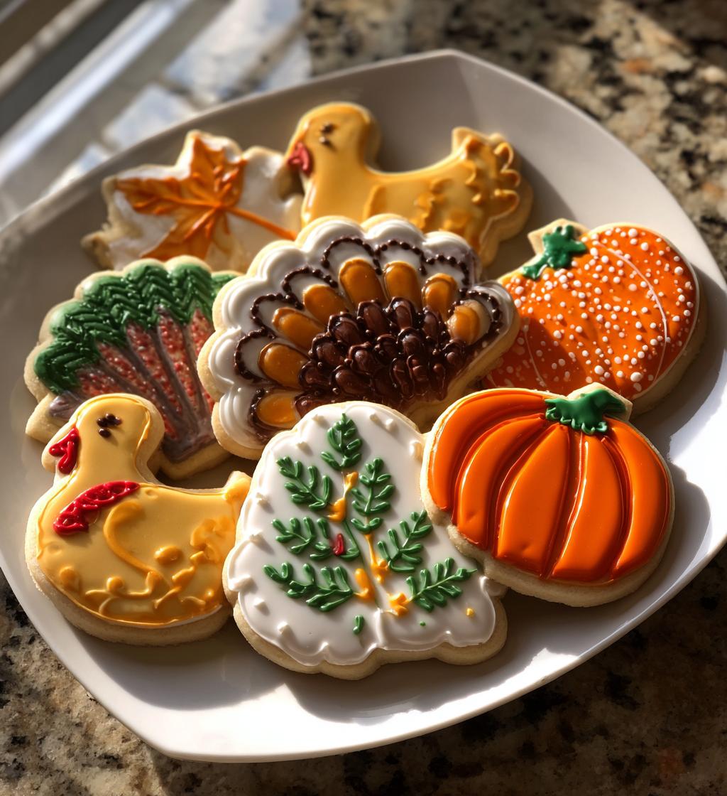 thanksgiving royal icing cookies