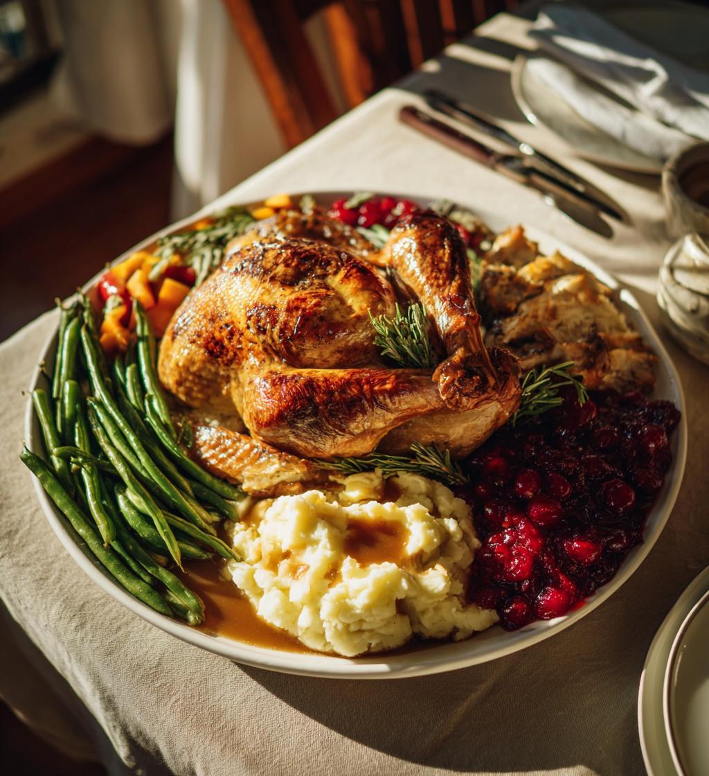 thanksgiving table food setup