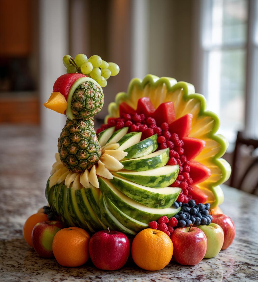 turkey fruit platter thanksgiving