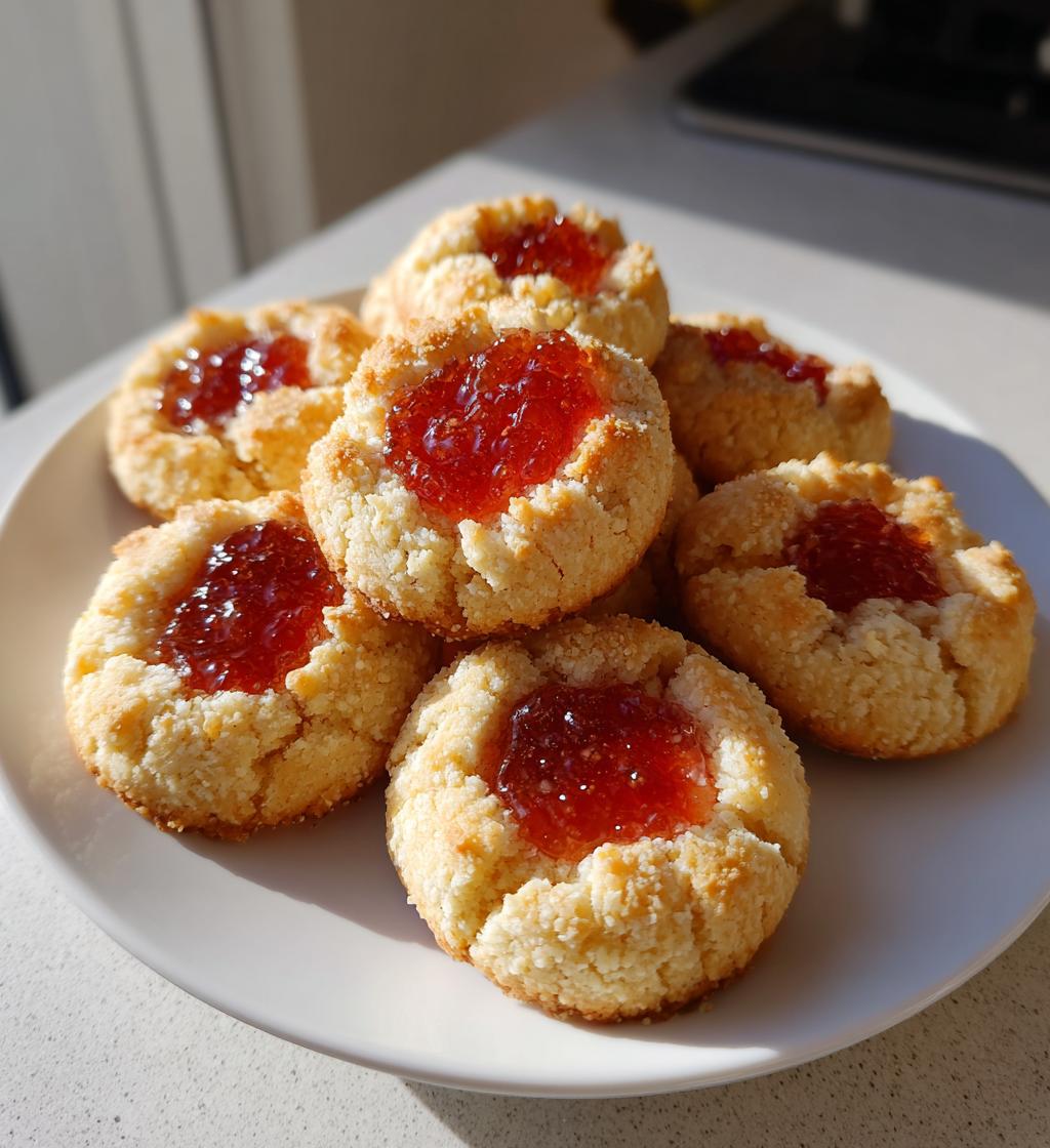 almond flour jam thumbprint cookies