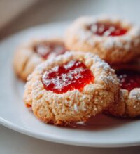 almond jam thumbprint cookies