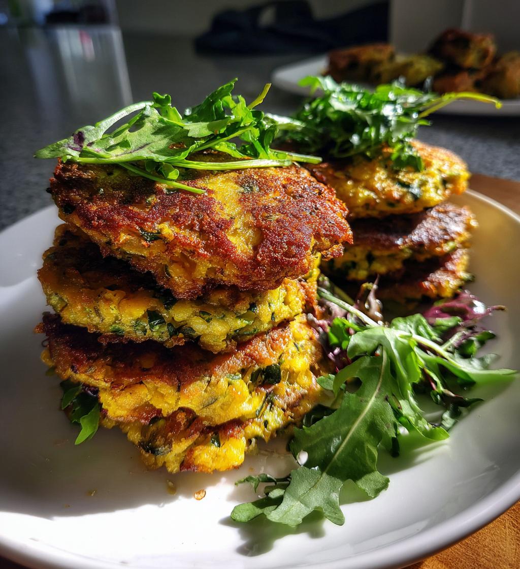 black-eyed pea fritters with greens