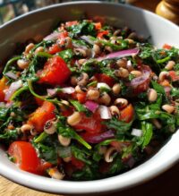 black-eyed pea salad with spinach