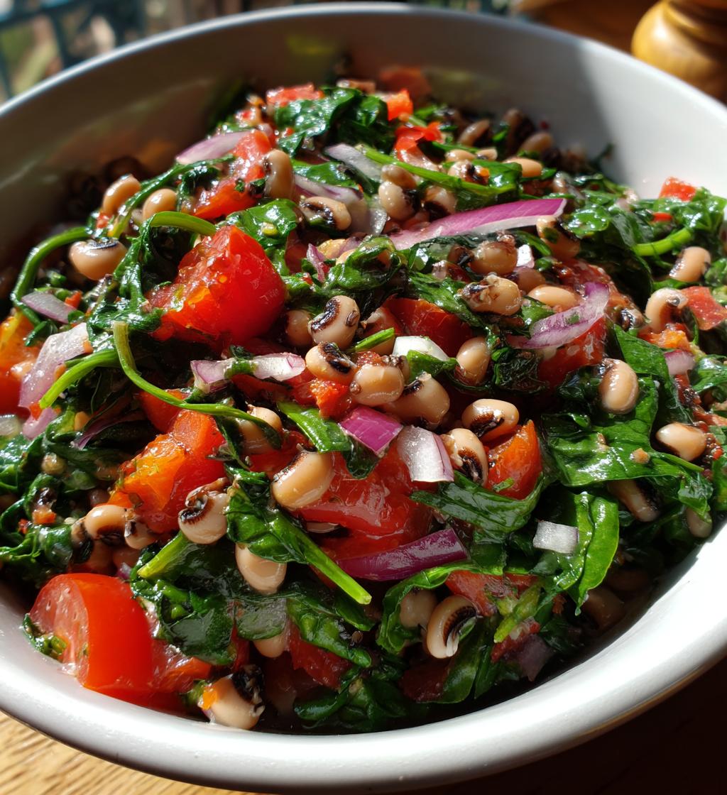 black-eyed pea salad with spinach