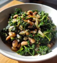 black eyed peas and greens