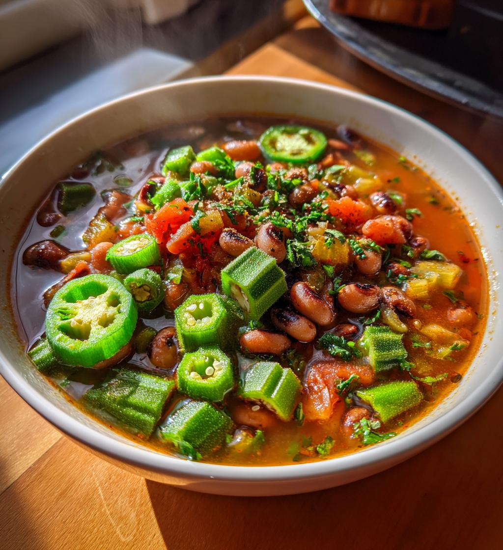 black eyed peas and okra soup