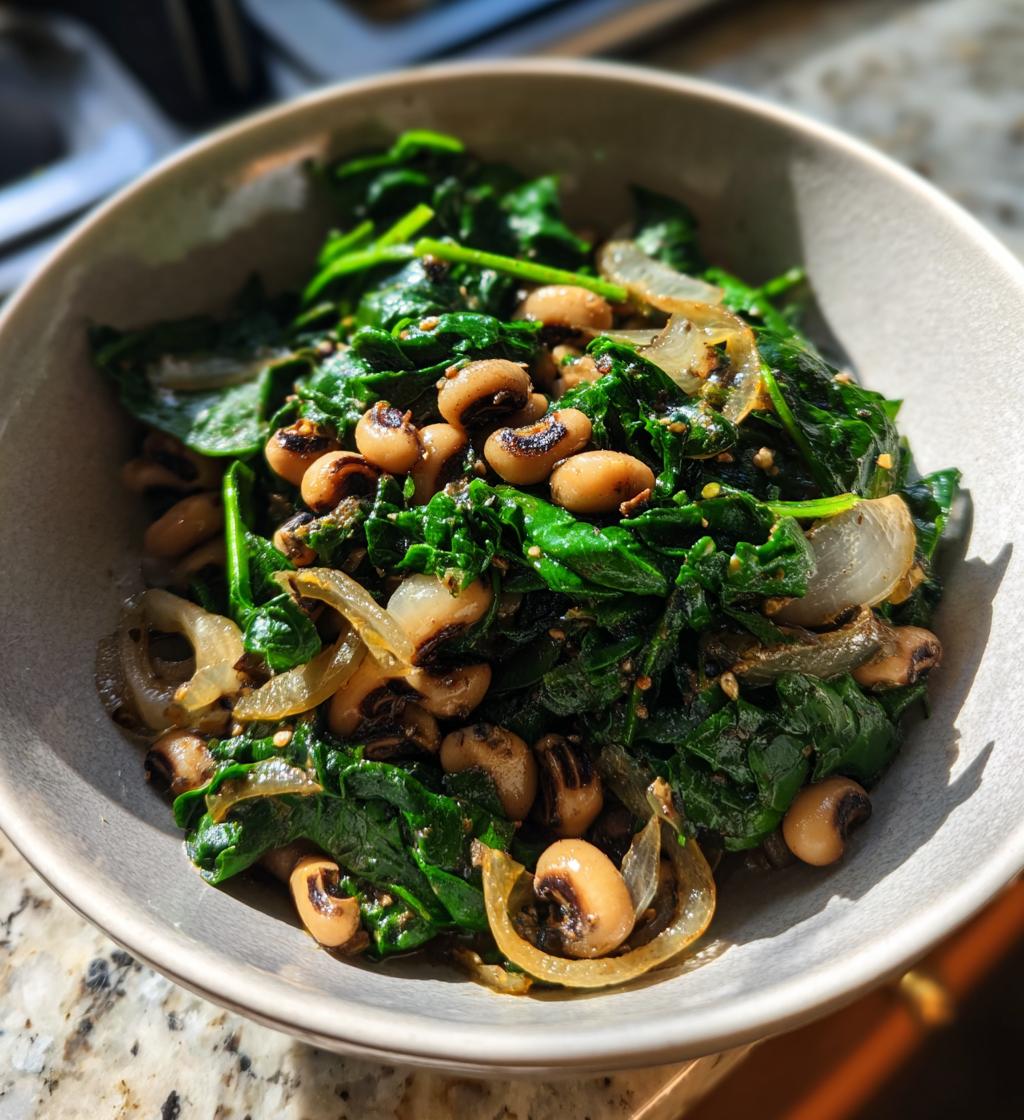 black eyed peas and spinach