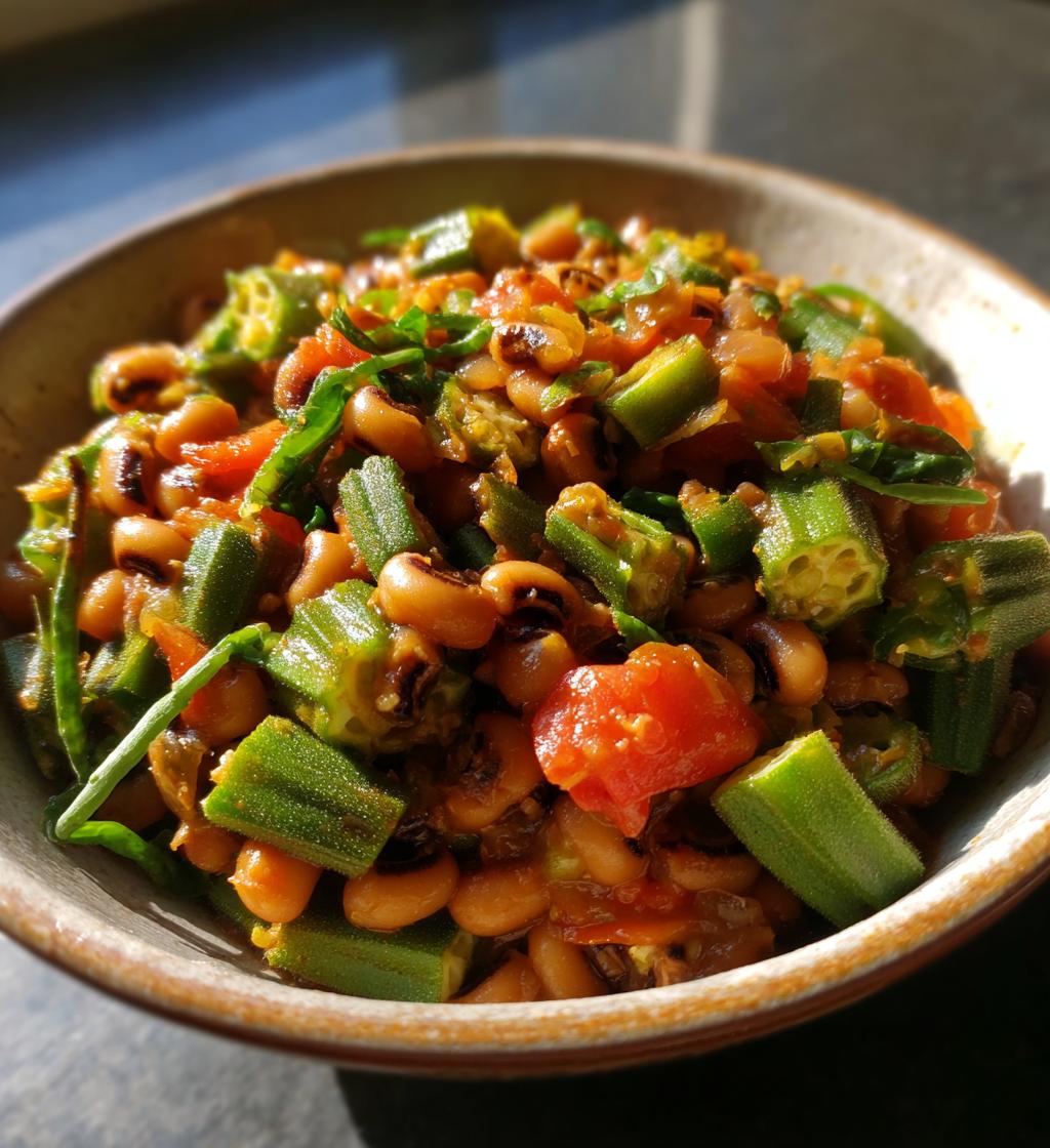 black eyed peas okra tomatoes