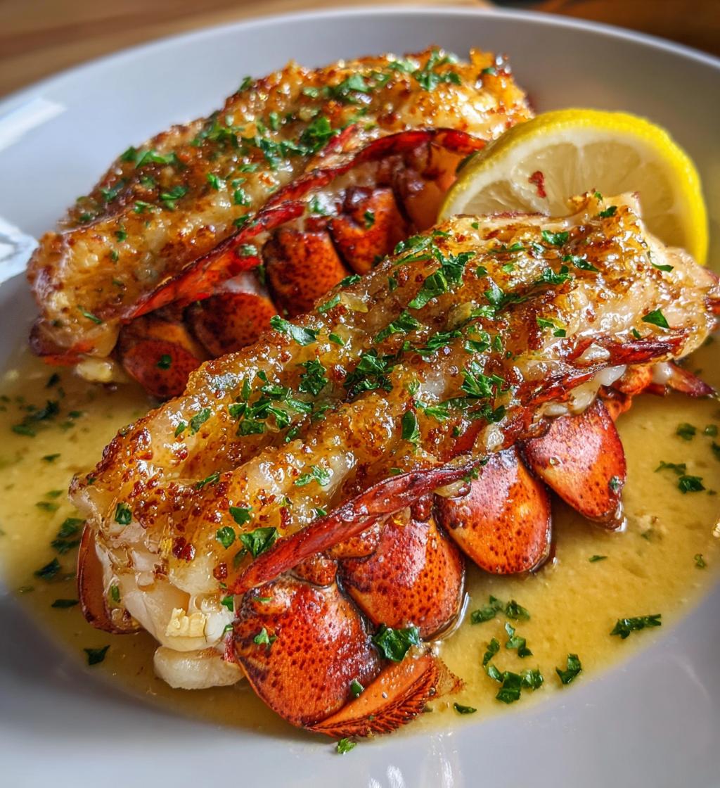 butter poached lobster tail