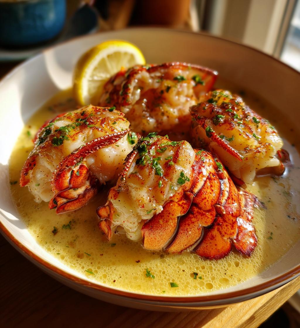 butter poached lobster tails