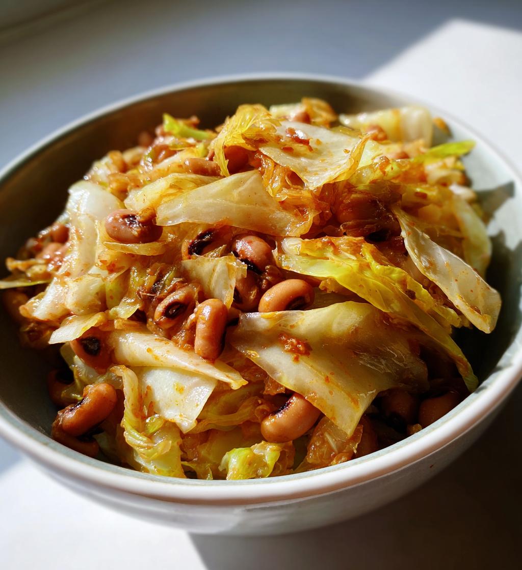 cabbage and black eyed peas recipe