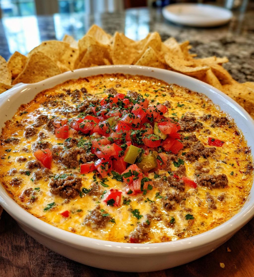 cheeseburger dip for game day