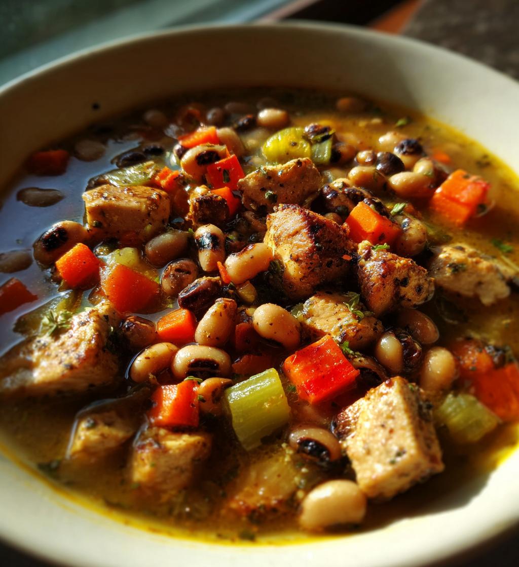 chicken and black eyed pea stew
