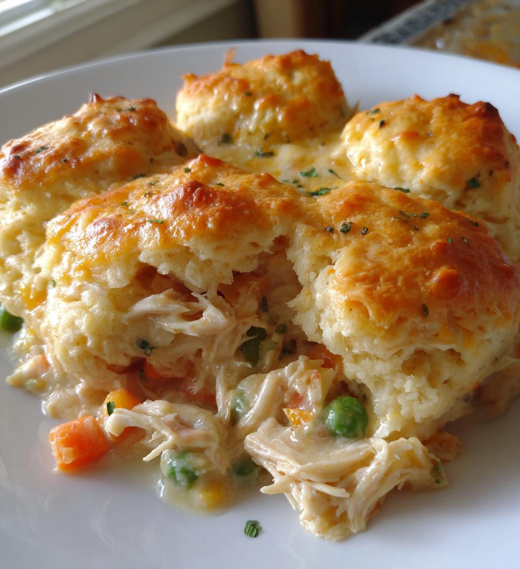 chicken pot pie with red lobster biscuit topping