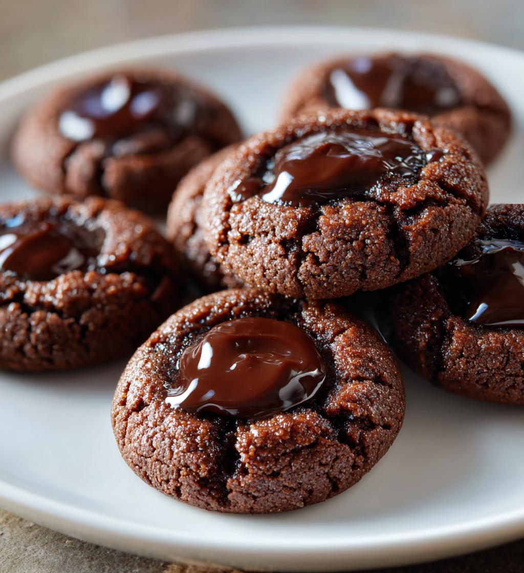 chocolate espresso thumbprint cookies
