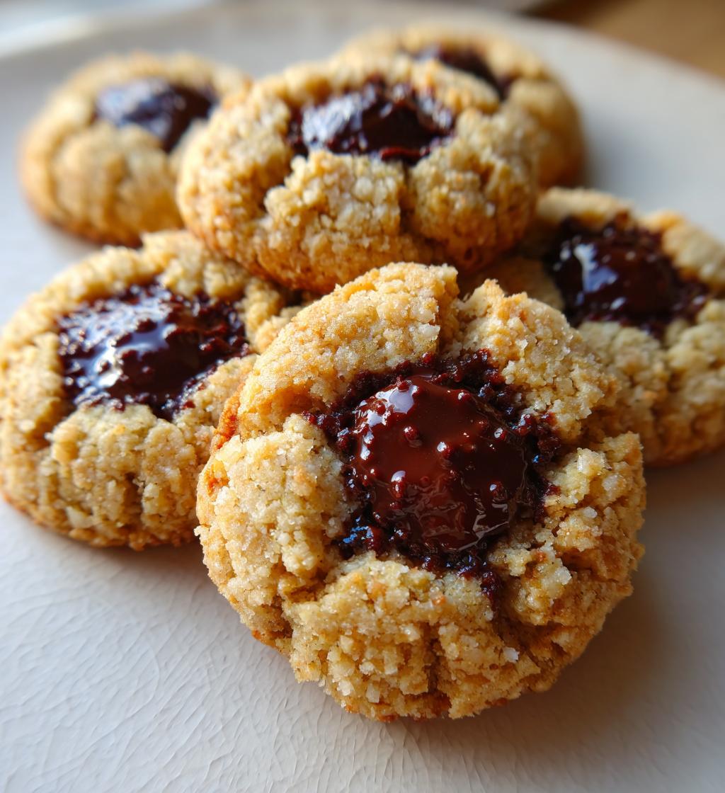chocolate filled thumbprint cookies