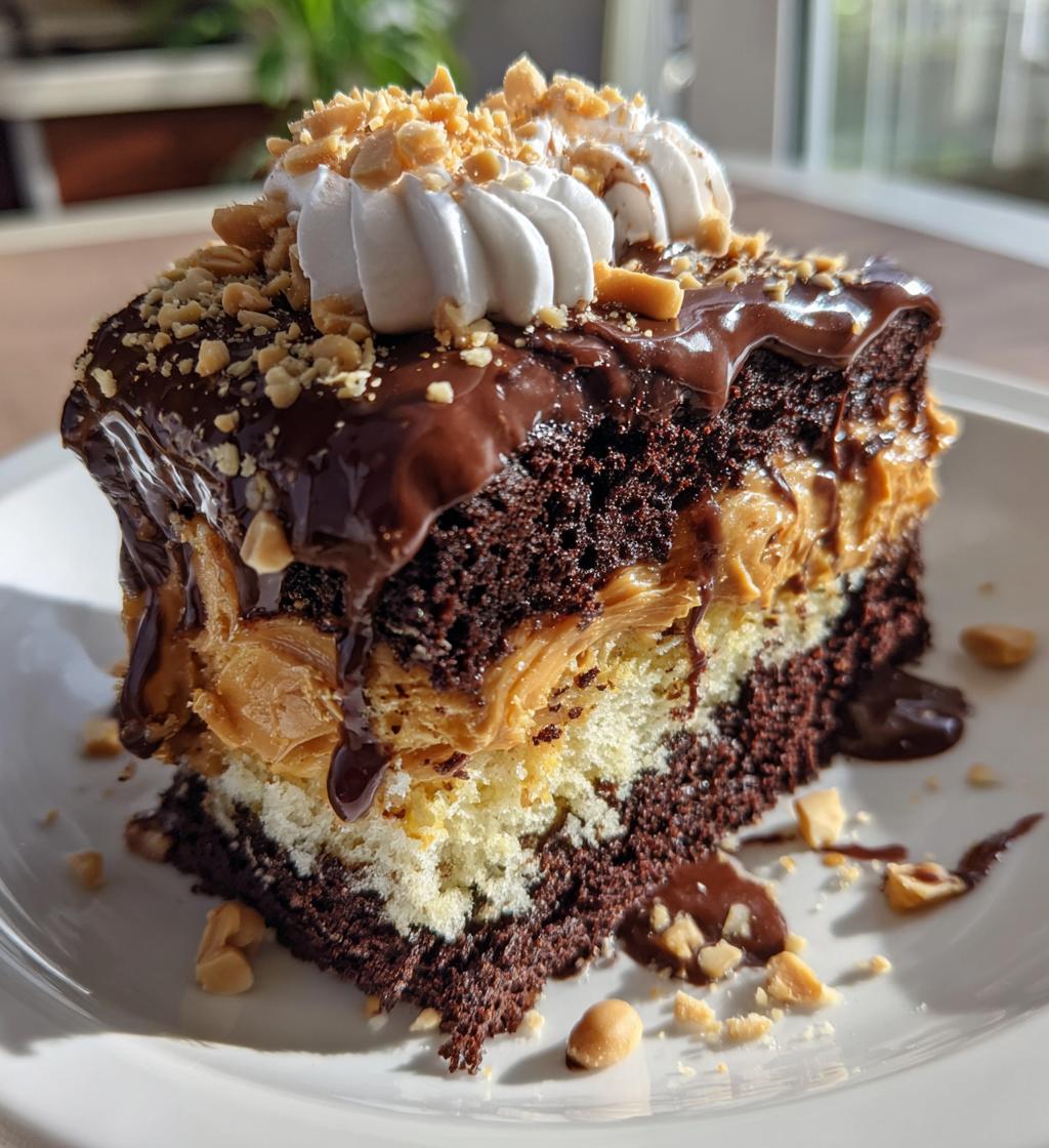 chocolate peanut butter poke cake