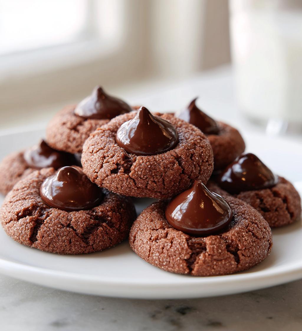 chocolate thumbprint cookies kisses