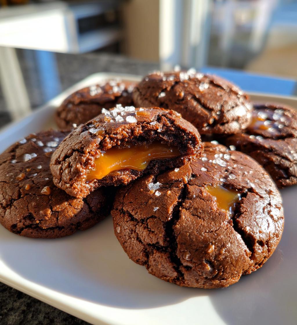chocolate thumbprint with carmel
