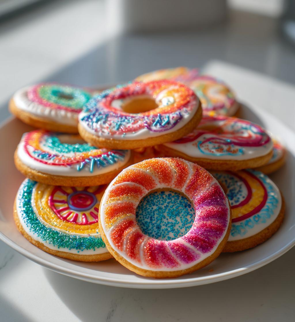 circle royal icing cookies