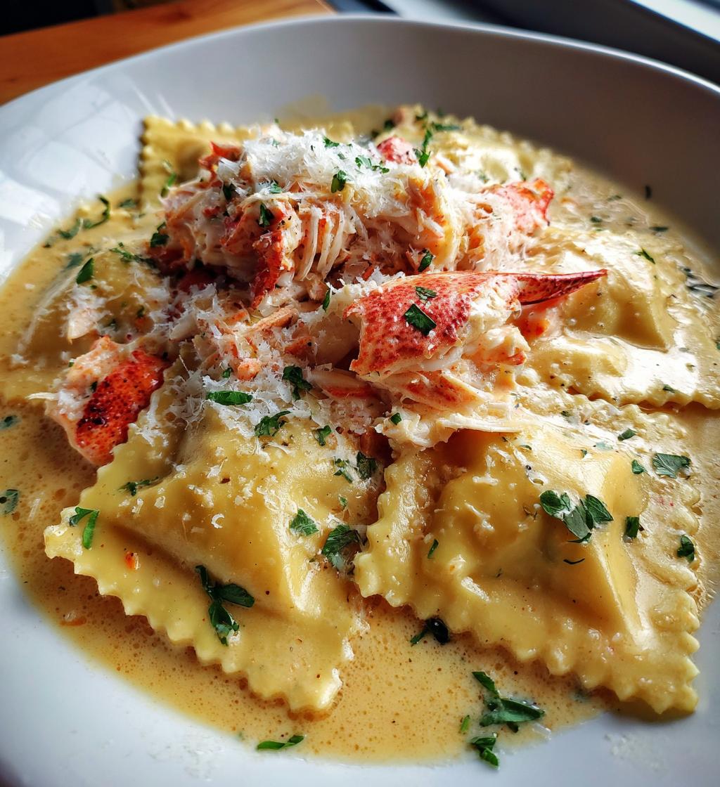 crab and lobster ravioli