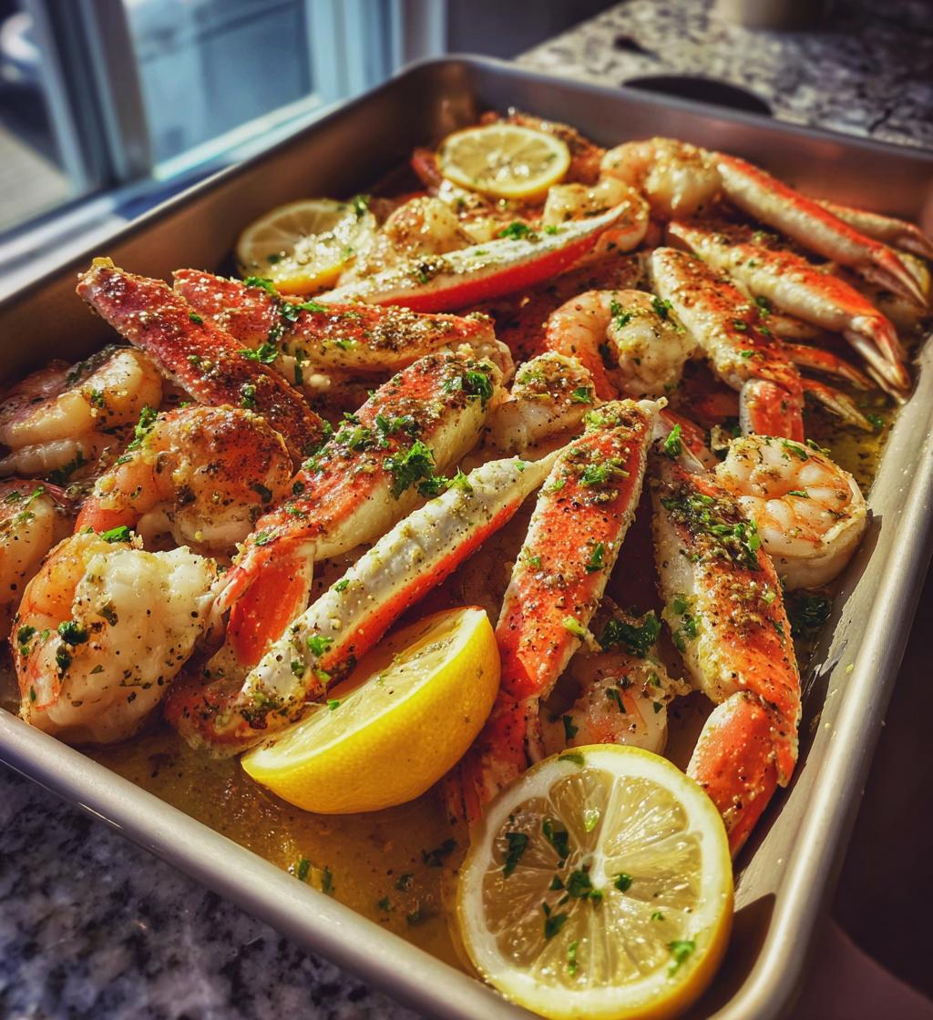 crab legs and shrimp