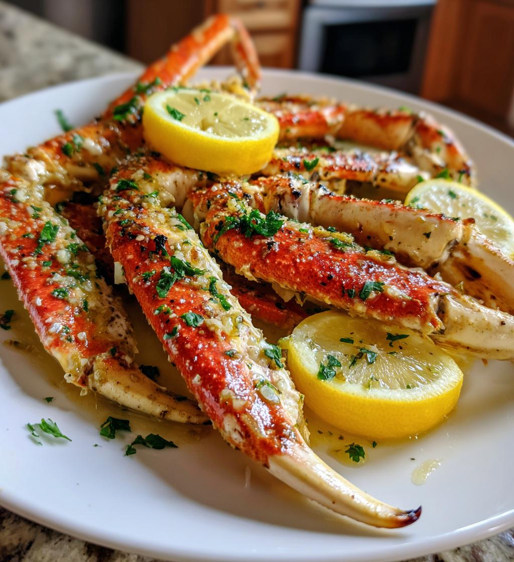 crab legs presentation