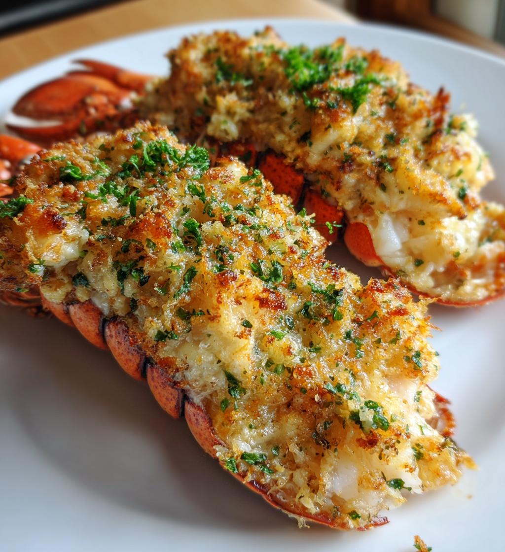 crab stuffed lobster tail
