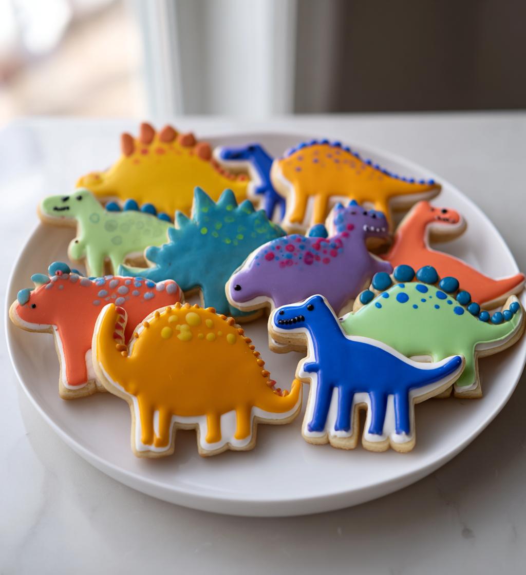 dinosaur cookies royal icing