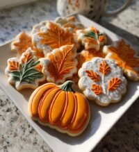 fall royal icing cookies