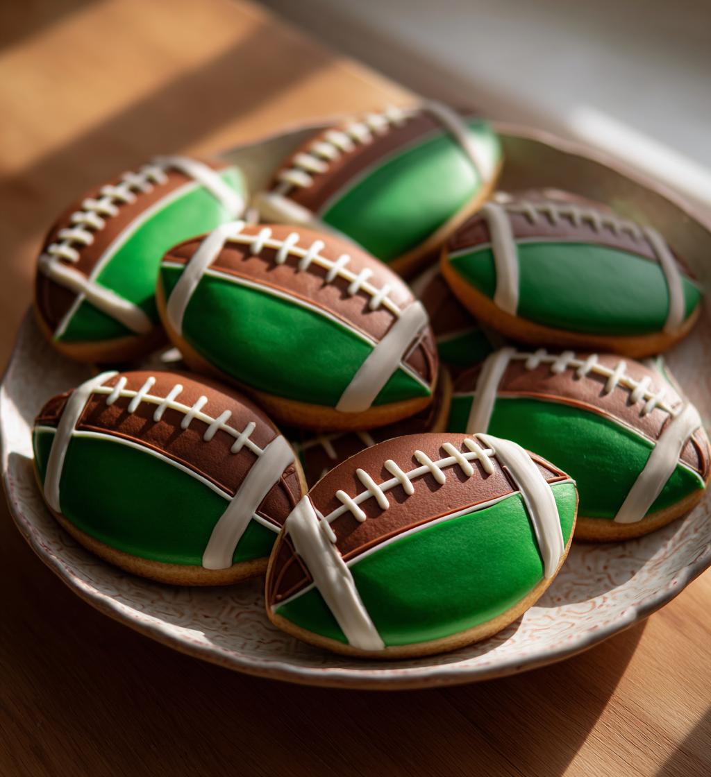 first year down football birthday cookies