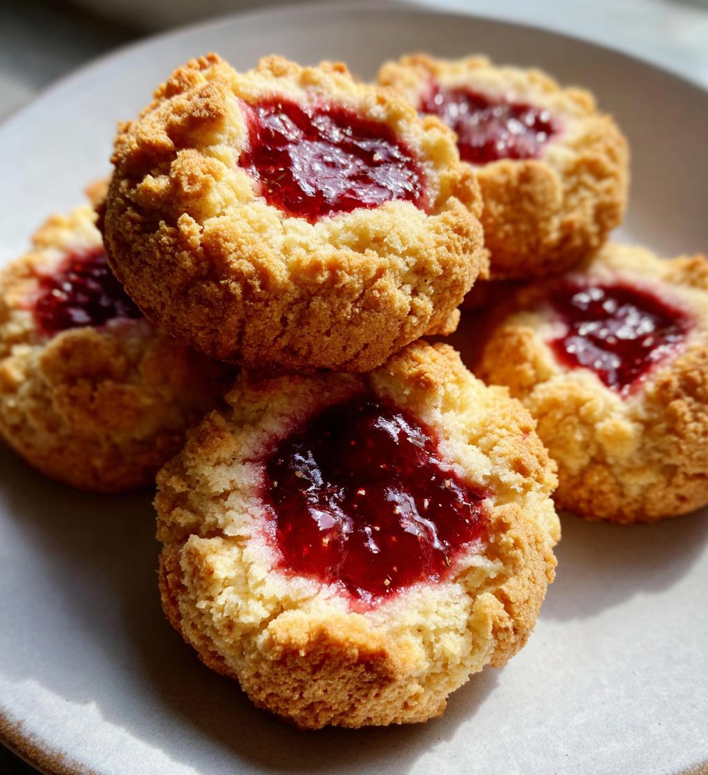 five ingredient raspberry cheesecake thumbprint cookies