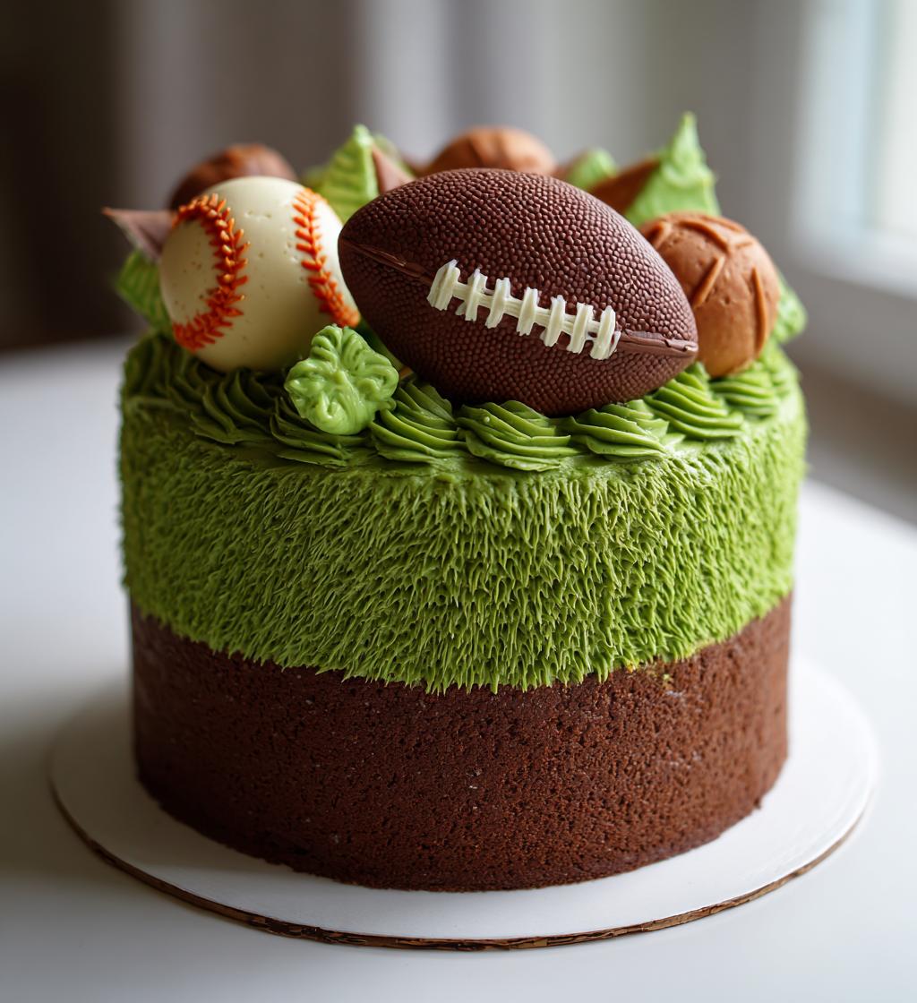 football and baseball cake