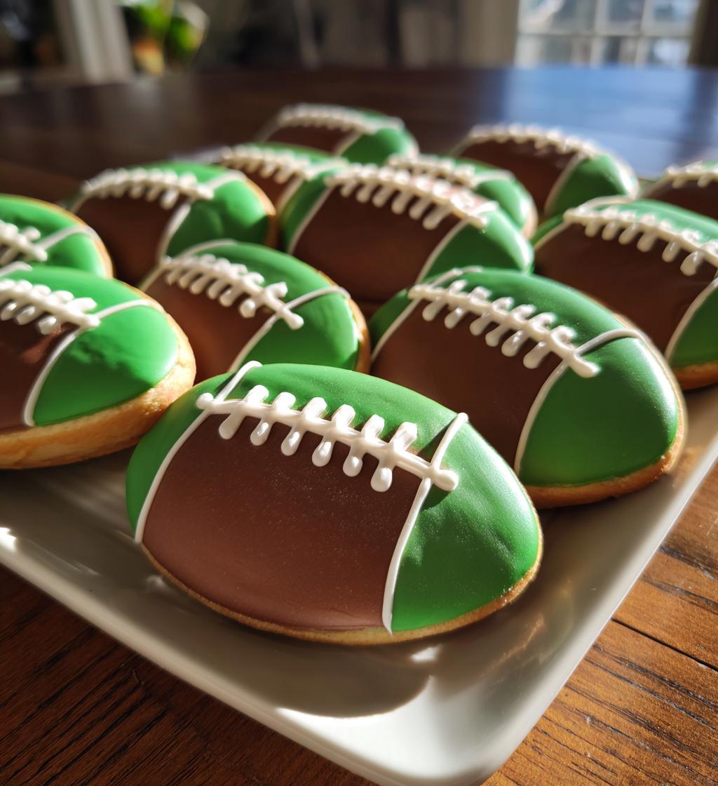 football birthday cookies decorated