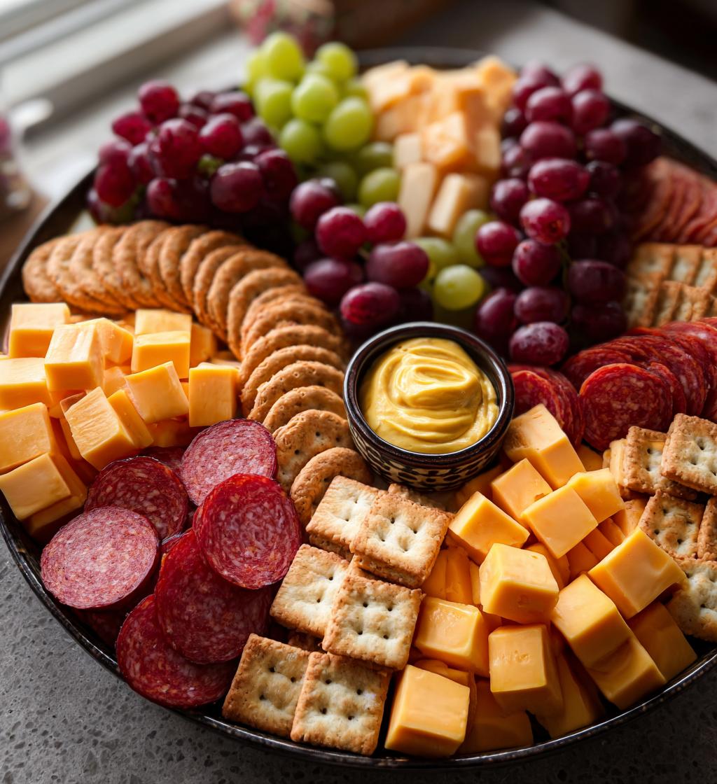 football cheese and cracker tray