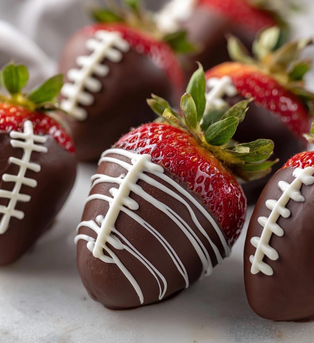 football chocolate covered strawberries